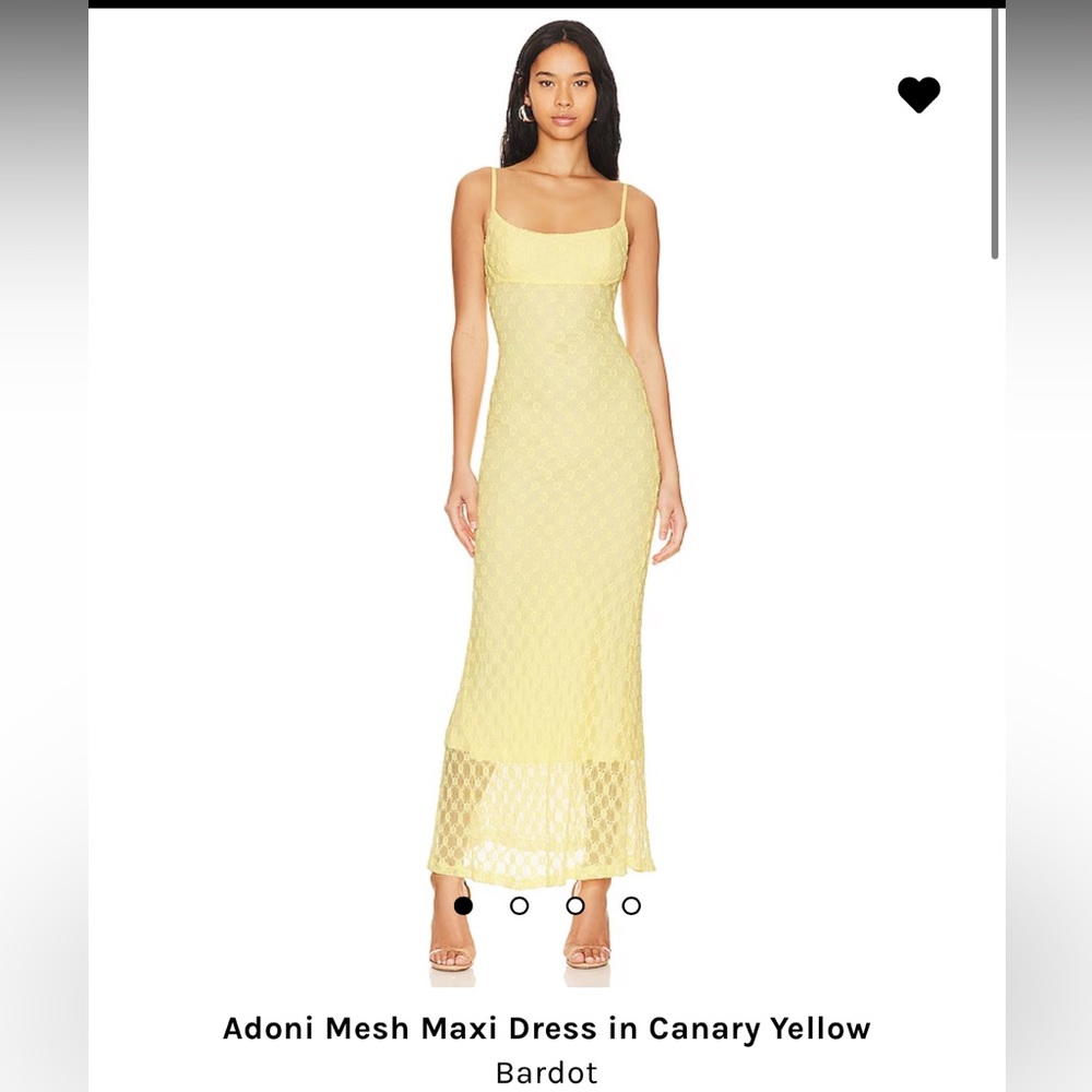 Yellow Mesh Maxi Dress - Bardot